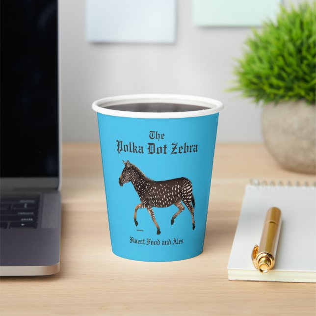 Gobelets En Papier Pub anglais Polka Dot Zebra (Insitu)