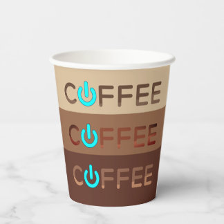 Gobelets En Papier Puissance du café (bleu)