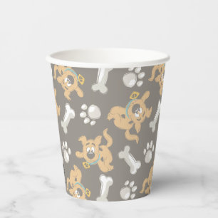 Gobelets En Papier Puppy Scooby-Doo Bone & Motif Empreinte de patte
