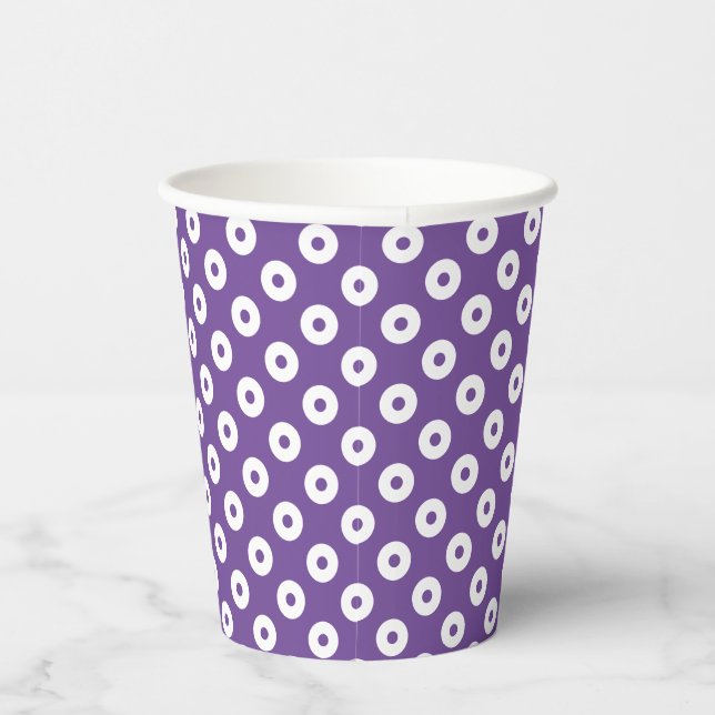 Gobelets En Papier Purple amusant avec des points Polka violets et bl (Droite)