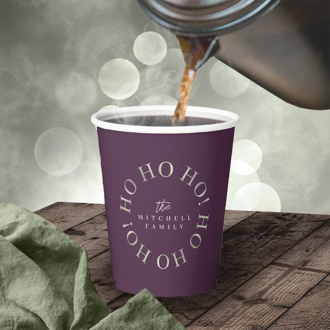 Gobelets En Papier Purple Green Christmas Ho Ho Ho ID1009 (Créateur téléchargé)
