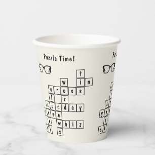 Gobelets En Papier Puzzle de mots croisés personnalisés, cadres de lu