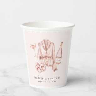 Gobelets En Papier Pyjama & Prosecco Enterrement de Vie de Jeune Fill
