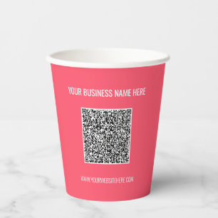 Gobelets En Papier QR Code Scan Custom Text Tasses - Choisir la coule