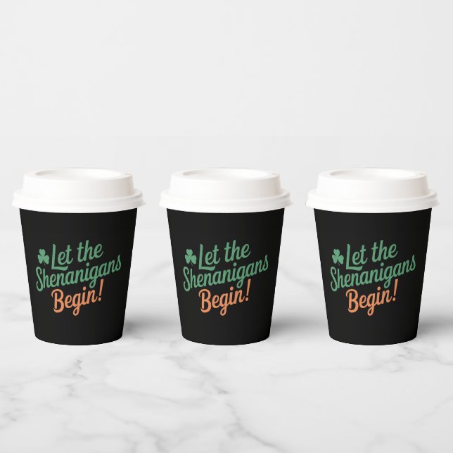 Gobelets En Papier Que les Shenanigans commencent Drôle de Saint-Patr (Multi)