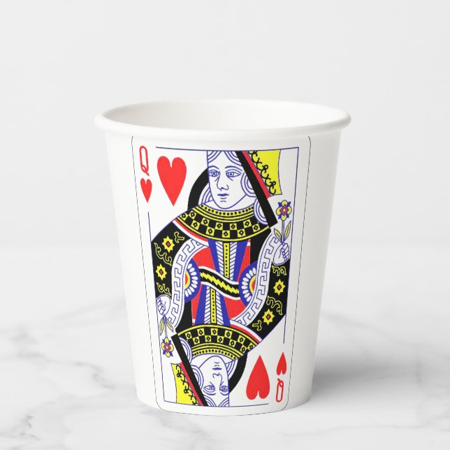 Gobelets En Papier Queen of Hearts Surdimensionné Graphisme, Jouer de (Recto)