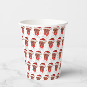 Gobelets En Papier Race de chien Mastiff français Noël
