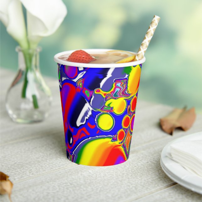 Gobelets En Papier Rainbow Blast Art Abstrait (Insitu)