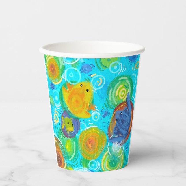 Gobelets En Papier Rainbow colorful frogs cup (Recto)