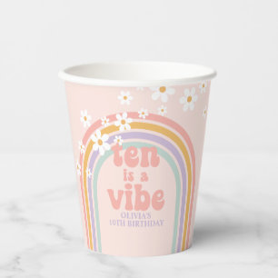 Gobelets En Papier Rainbow Pastel Ten is a Vibe 10e anniversaire