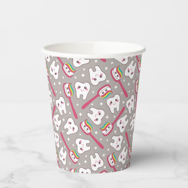 Gobelets En Papier Rainbow Teeth Motif (Gauche)