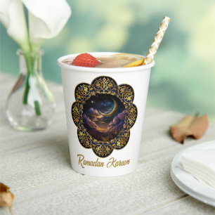 GOBELETS EN PAPIER RAMADAN KAREEM MUBARAK 2024 EID MUBARAK