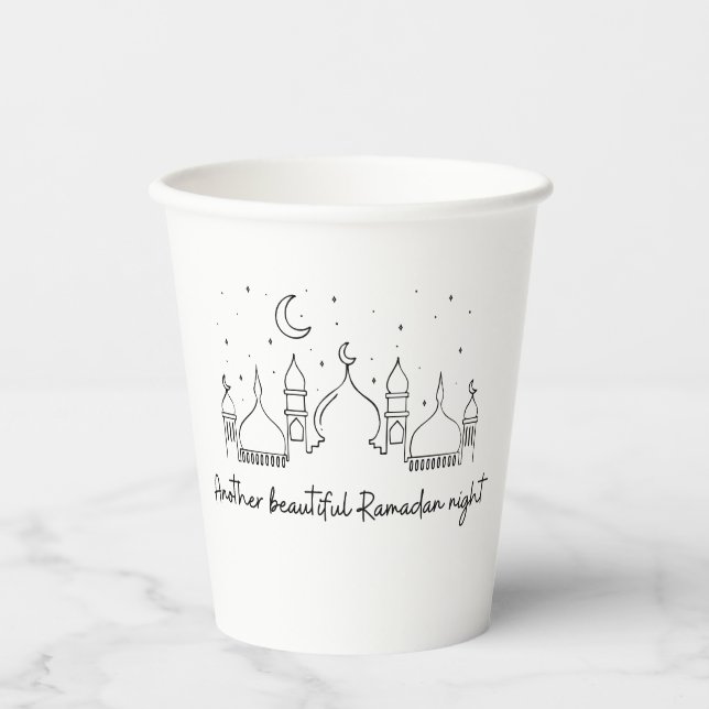 GOBELETS EN PAPIER RAMADAN RAMADAN KAREEM RAMADAN MUBARAK (Recto)