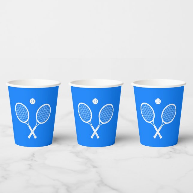 Gobelets En Papier Raquettes de tennis Blue Background Party (Multi)