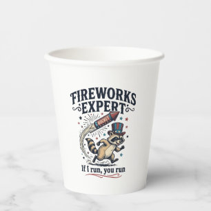 Gobelets En Papier Raton Expert Feux d'Artifice Vintage Quatre Juille