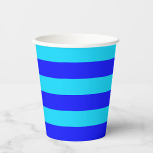 Gobelets En Papier Rayures bleu foncé clair  