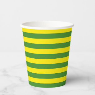 Gobelets En Papier Rayures jaune et verte