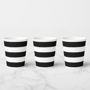 Gobelets En Papier Rayures noires et blanches