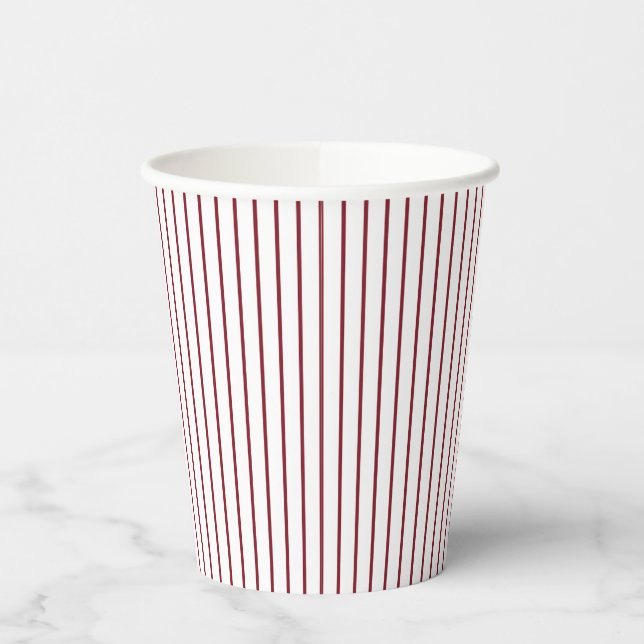 Gobelets En Papier Rayures rouges de style rustique campagnard (Gauche)