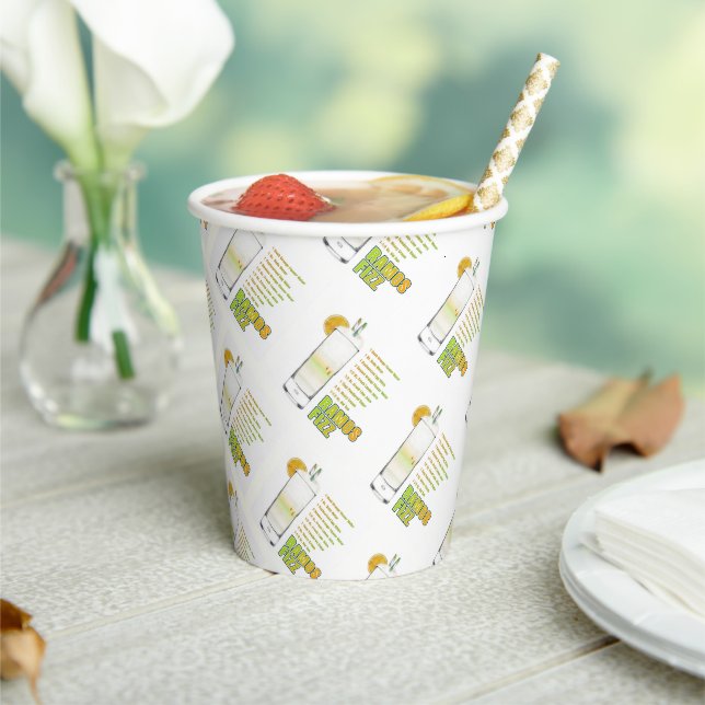 Gobelets En Papier Recette de cocktail Ramos Gin Fizz Art (Insitu)