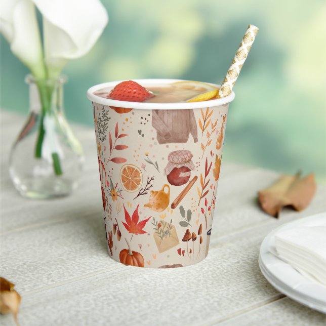 Gobelets En Papier Récolte Automnale Cosy (Insitu)
