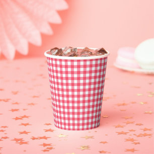 Gobelets En Papier Red En vichy premier anniversaire