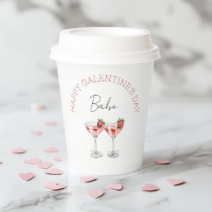 Gobelets En Papier Red Happy Galentines Day GIrls Night Out Girly