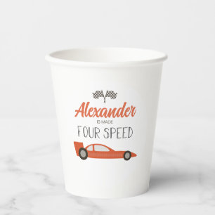 Gobelets En Papier Red Race Car 4E Coupes de papier Anniversaire