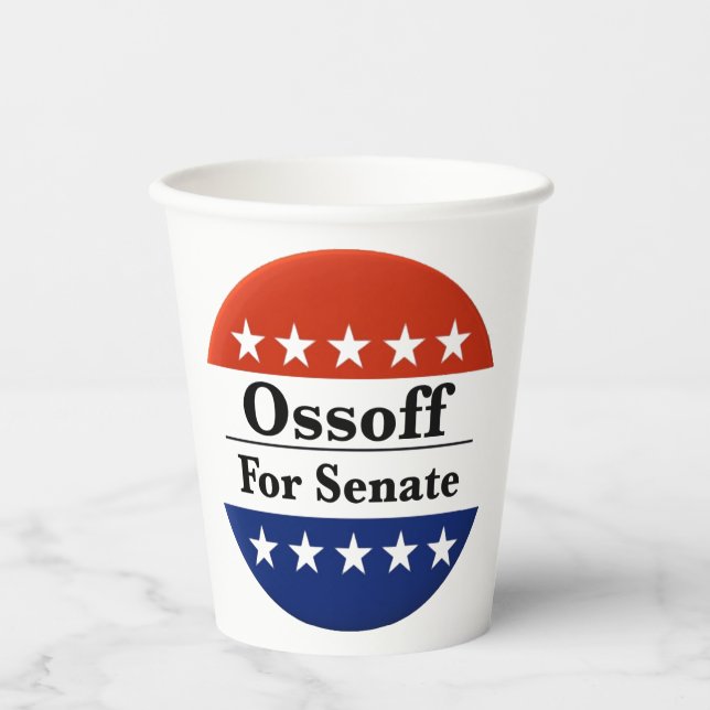 Gobelets En Papier Réélire le sénateur géorgien Jon Ossoff en 2026 (Recto)