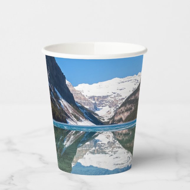 Gobelets En Papier Réflexion sur Lake Louise - Banff NP, Canada (Gauche)