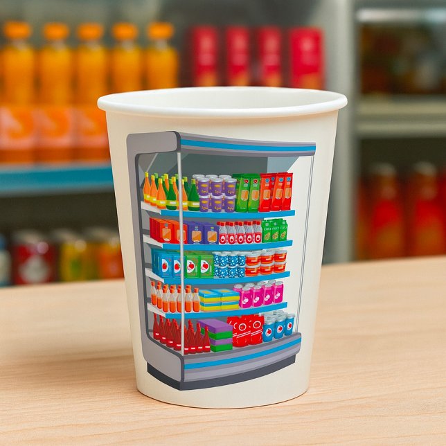 Gobelets En Papier Réfrigérateur laitier de supermarché (Créateur téléchargé)