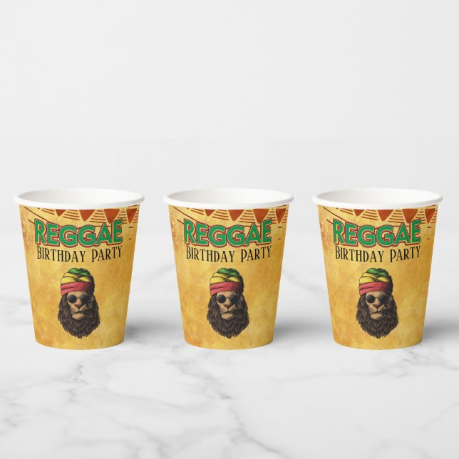Gobelets En Papier Reggae Jamaican African Birthday Party (Multi)