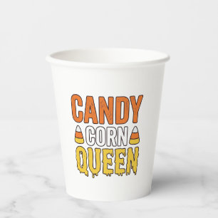 Gobelets En Papier Reine de Candy Corn Design de T-Shirt Halloween Vi