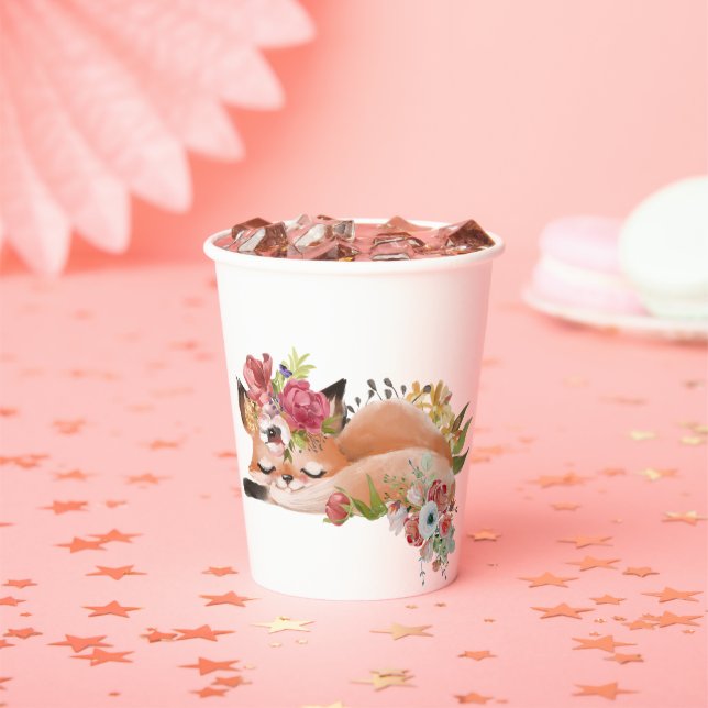 Gobelets En Papier Renard aquarelle mignon (Insitu)