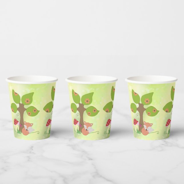 Gobelets En Papier renard sous l'arbre (Multi)