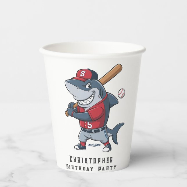 Gobelets En Papier Requin lugger Anniversaire Bash (Recto)