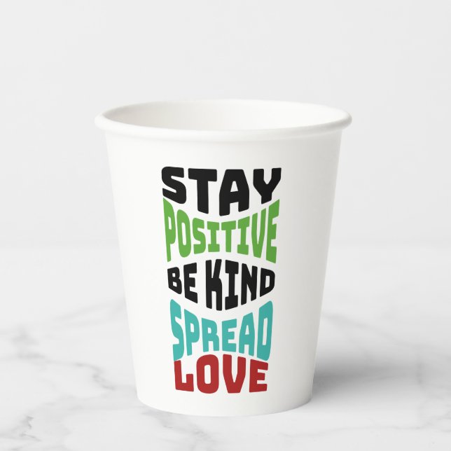 Gobelets En Papier Restez Positif (Recto)