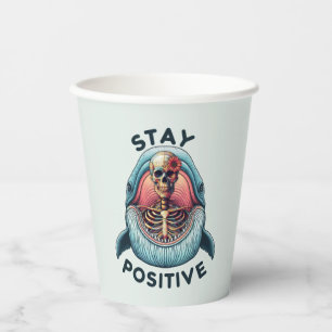 Gobelets En Papier Restez positif - Squelette et baleine