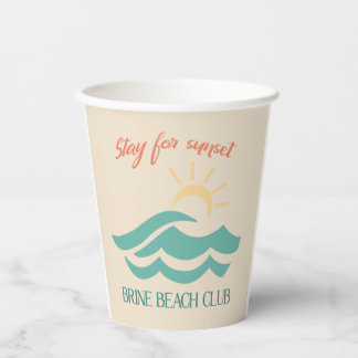 Gobelets En Papier Restez pour les coupes Sunset Brine Beach Club