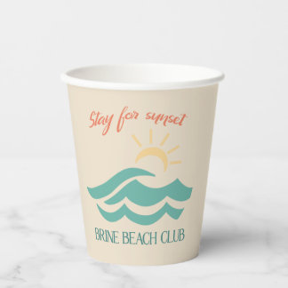 Gobelets En Papier Restez pour les coupes Sunset Brine Beach Club