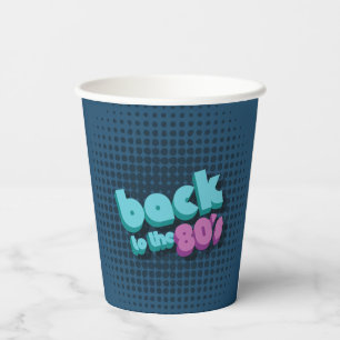 Gobelets En Papier Retour aux années 80 Retro Hippie Super Anniversai