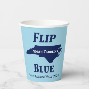 Gobelets En Papier Retourner le bleu de Caroline du Nord en 2024