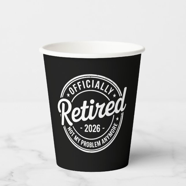 Gobelets En Papier Retraité 2026 Plus Mon Problème Retraite (Recto)