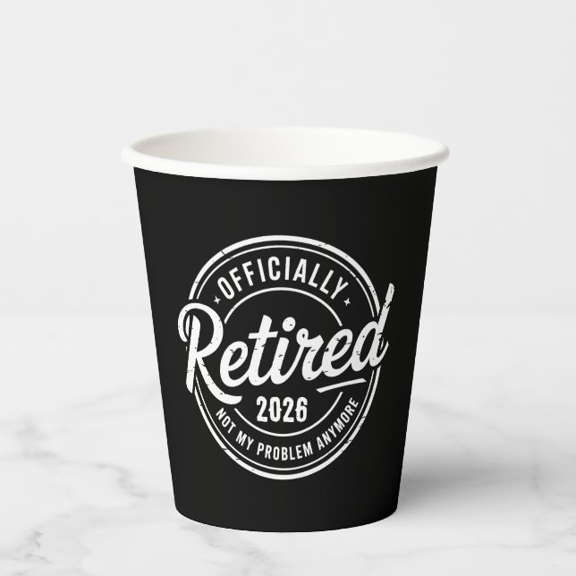 Gobelets En Papier Retraité 2026 Plus Mon Problème Retraite (Recto)