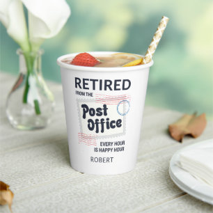 Gobelets En Papier Retraite des travailleurs de la poste Mailman Funn
