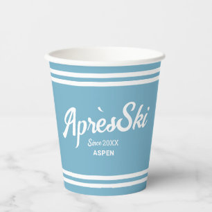 Gobelets En Papier Retro Bleu Après-Ski Fête de Station de Ski Person