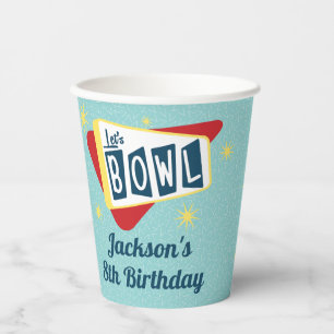 Gobelets En Papier Retro Bowling Anniversaire 50's Tenpin