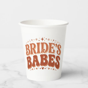 Gobelets En Papier Retro Bride's Babes Terracotta Enterrement de Vie 