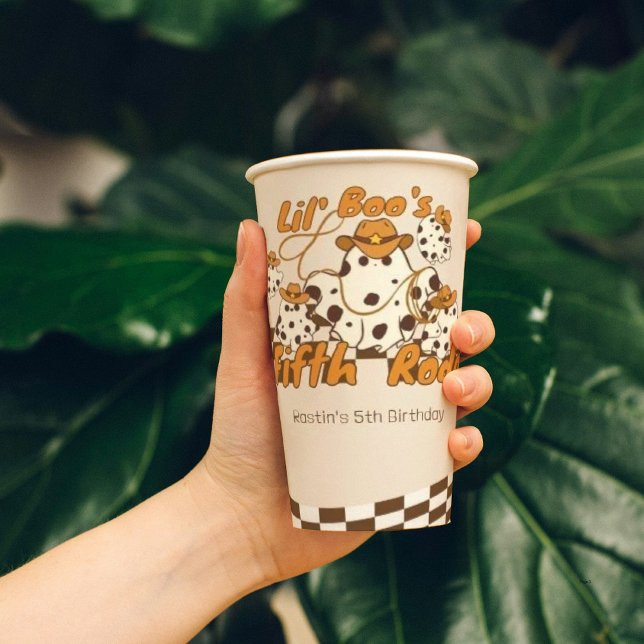 Gobelets En Papier Retro Cowboy Halloween À damiers Motif Anniversair (Créateur téléchargé)