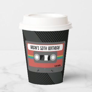 Gobelets En Papier Retro Mixtape fête d'anniversaire